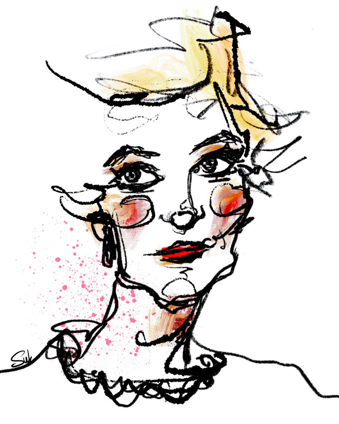 Lady Di portrait drawing.